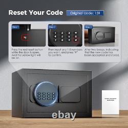 0.85 Cu. Ft. Safe Box, Fireproof, Keys & Digital Keypad Lock, Home Safe for Mone