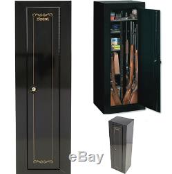 10 Gun Security Steel Cabinet Safe Rifles Shotgun Firearm Storage Locker Black
