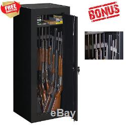 12 Gun 52 Long Safe Home Security Cabinet Lock Rifle Shotgun Steel Storage Box