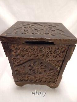 1897 J & E Stevens Combination Lock Bank, Treasure Safe, Working Combo Cast Iron