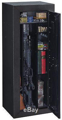 18 Gun Tactical Security Steel Cabinet Racks Key Lock Safe Rifles Shotgun Black