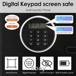 1.02cu. Ft Fireproof Safe Box Digital Keypad Lock Safes Cash Jewelry Home Office