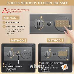 1.0 Cub Home Safe Box Fireproof Waterproof with Fireproof Bag/Digital Keypad/Spa