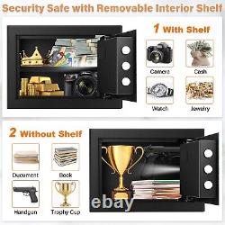 1.0 Cub Personal Safe for Home Use, Fireproof Combination Safe with Silent Mo