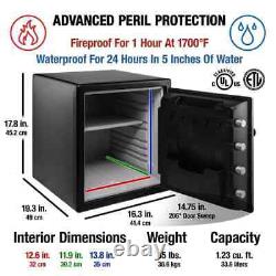 1.2 cu. Ft. Fireproof & Waterproof Safe, Dial Combination Lock