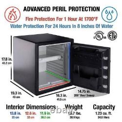 1.2 cu. Ft. Fireproof & Waterproof Safe with Dial Combination Lock and Dual Key