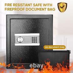 1.72cub Fireproof Safe Box Digital Keypad LED Lock Security Home Office Hotel US
