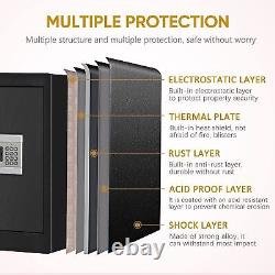 1.72cub Fireproof Safe Box Digital Keypad LED Lock Security Home Office Hotel US