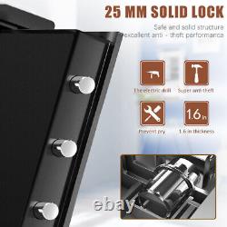 1.7 Cub Digital Safe Box Fireproof Combination Lock Safe W Keypad LED Indicator