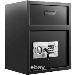 1.7 Cubic Digital Security Depository Safe Drop Safe Carbon Steel 2 Keys Safe