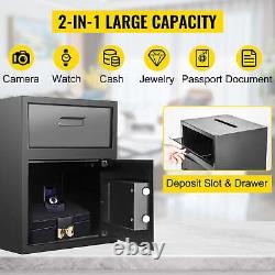 1.7 Cubic Digital Security Depository Safe Drop Safe Carbon Steel 2 Keys Safe