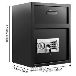 1.7 Cubic Digital Security Depository Safe Drop Safe Carbon Steel 2 Keys Safe