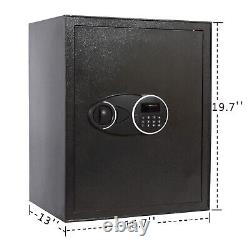 1.86 CUB Safe Box with Electronic Lock 2 Removable Shelves for Cash Jewel Pistol