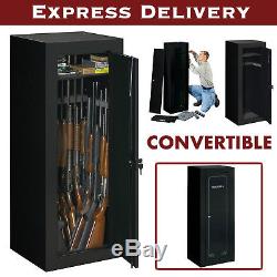 25 Gun Safe 54 Long Steel Lock Box Rifle Shotgun Storage Home Security Cabinet