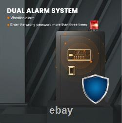 2.04 Cubic Feet Electronic Digital Steel Security Safe with Keypad and Key Lock