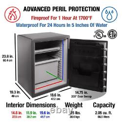 2.0 Cu. Ft. Fireproof & Waterproof Safe Storage Box with Dial Combination Lock