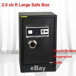 2.0 Cubic Feet Large Digital Fingerprint Password Lock Biometric Cash Safe Box
