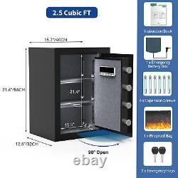 2.5 CuBic Safe Digital Keypad Lock Security Home Safe Box with Removable Shelf