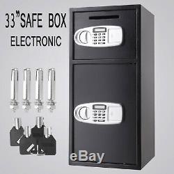 2.6 cu ft Double Door Digital Safe Depository Drop Box Safes Cash Security Lock