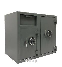 2 Door Cash bag Depository Drop Slot Safe with quick access electronic lock