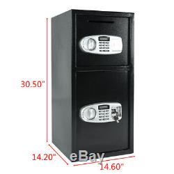 30.5 Electronic Digital Lock Iron Double Door Office Security Cash Gun Safe Box