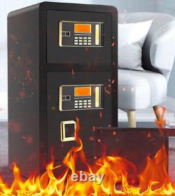 30 Large Digital Fireproof Safe Box Dual Key Lock Security Cash Gun Home Office