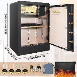 3.2 Cuft Extra Large Home Safe Fireproof with Double Key Lock Alarm LockBox