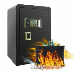 3.5cub Safe Box Dual Key Lock System Security Digital Lcd Home Office Money File