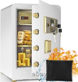 3.8Ct Home Safe Large Safe Box Fireproof Double Lock Separate Lock Box/Key Hook