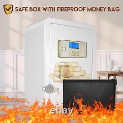 3.8Ct Home Safe Large Safe Box Fireproof Double Lock Separate Lock Box/Key Hook