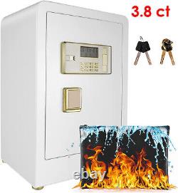 3.8Cub Home Safe Large Safe Box Fireproof Double Lock/Separate Lock Box/Key Hook