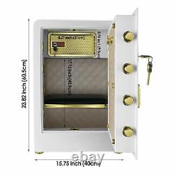 3.8Cub Home Safe Large Security Box with Double Safety Key Lock and Password