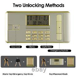 3.8Cub Home Safe Large Security Box with Double Safety Key Lock and Password
