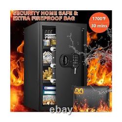 3.8 Cu ft Extra Large Safe Box Fireproof Waterproof, Security Home Safe with