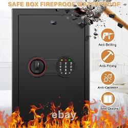 3.8 Cub Large Safe Box Fireproof Waterproof, Anti-theft Fireproof Safe Black-60