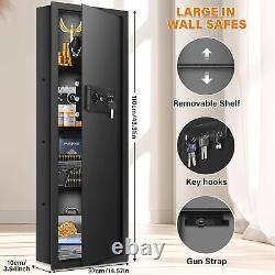 43.5 Tall Fireproof Wall Safes Between the Studs, Large Home Wall Safe -Black