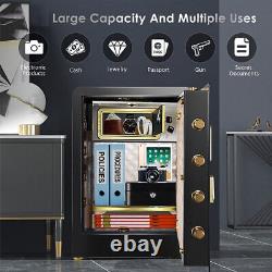 4.0Cub Large Deluxe Home Safe with Dual Key Lock LED, Interior Box Money Gun Safe