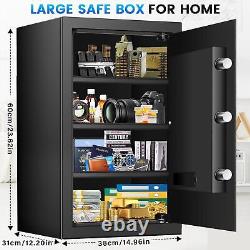 4.0 Cuft Large Safe for Home Use, Digital Home Safe Spare Keys and Alarm System