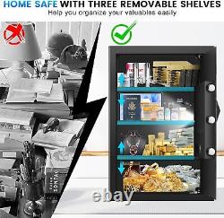 4.0 Cuft Large Safe for Home Use, Digital Home Safe Spare Keys and Alarm System