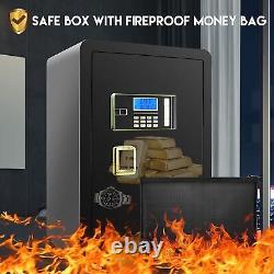 4.2Cub Safe Box Super Large LCD Double Lock Security Fireproof Home Office Money