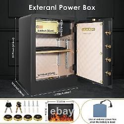 4.3 Cub Large Home Safe Box Fireproof Waterproof Dual Keylock and Digital Keypad
