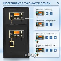 4.5Cu ft Extra Large Heavy Duty Home Safe Box Fireproof Double Door Hidden Lock