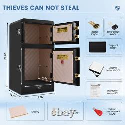 4.5Cu ft Extra Large Heavy Duty Home Safe Box Fireproof Double Door Hidden Lock