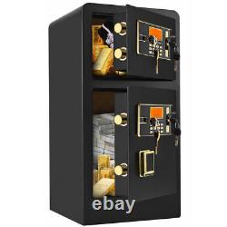 4.8Cu ft Extra Large Heavy Duty Home Safe Box Fireproof Double Door Hidden Lock