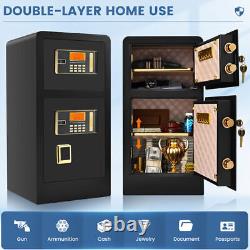 4.8Cu ft Extra Large Heavy Duty Home Safe Box Fireproof Double Door Hidden Lock