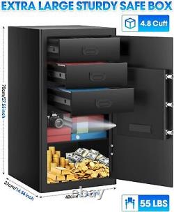 4.8 Cuft Extra Large Home Safe Box Fireproof Waterproof Cuft, BLACK