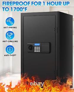 4.8 Cuft Extra Large Home Safe Box Fireproof Waterproof Cuft, BLACK