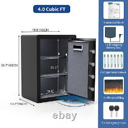 4 CuBic Security Safe Home Cabinet Safe withFireproof Document+Digital Keypad