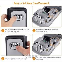 4 Digit Key Safe Lock Box Combination Wall Mount Security Storage Case Organizer
