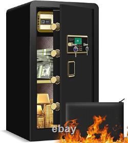 5.0 Cu Ft Extra Large Heavy Duty Safe Box Fireproof Waterproof Removable Shelf